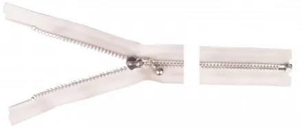 YKK Delbar Glidelås Aluminium 45cm 4mm Natur