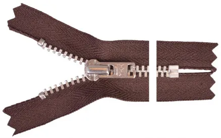 YKK Glidelås Aluminium 22cm 4mm Brun